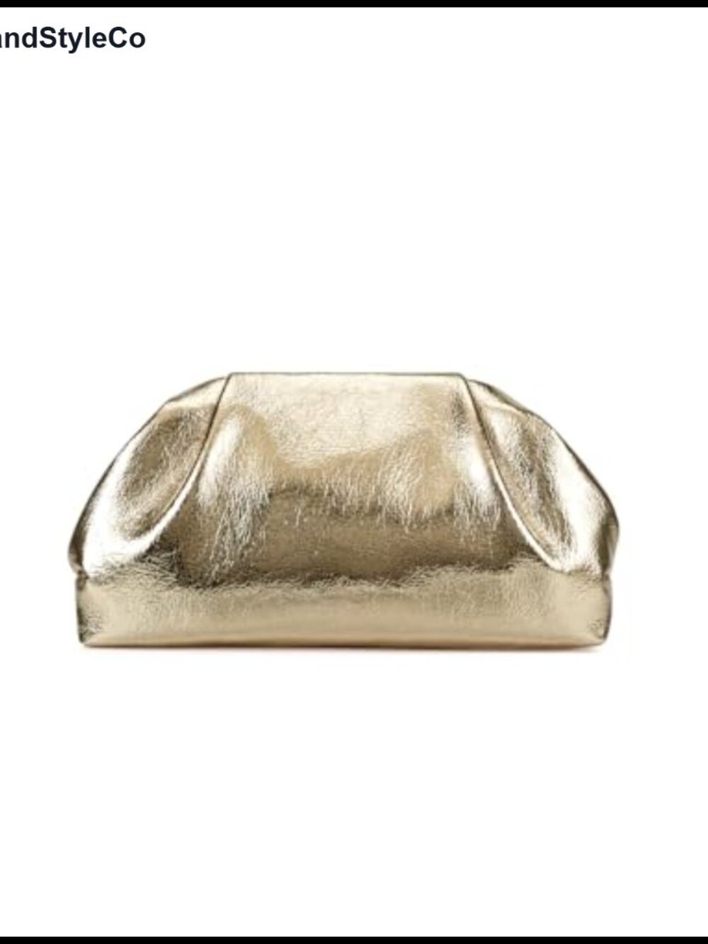Metallic Ruched Clutch Dumpling Bag Evening Purse for Women